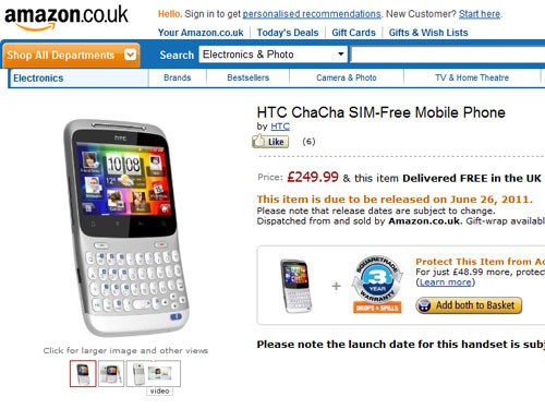 Facebook专属 HTC Salsa/ChaCha预定开始