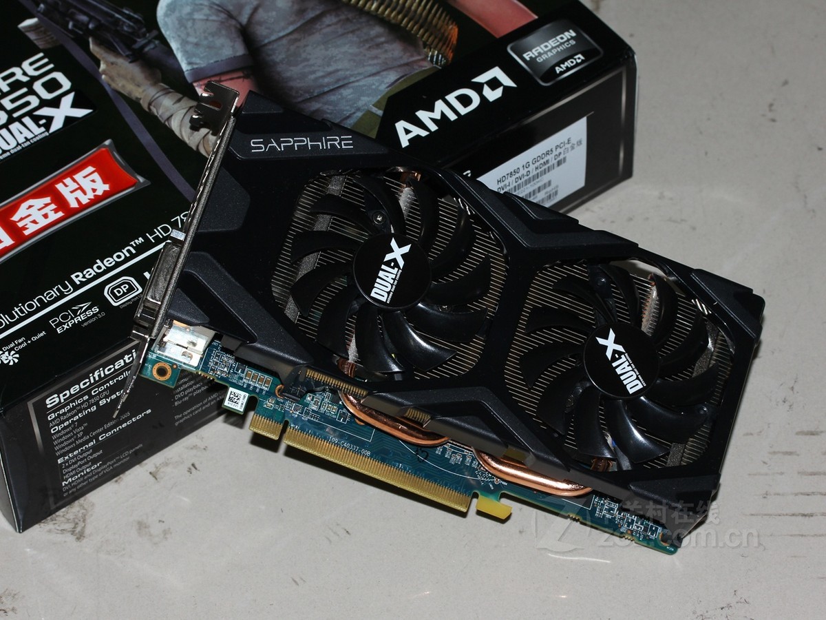 蓝宝石hd7850 1g gddr5 白金版