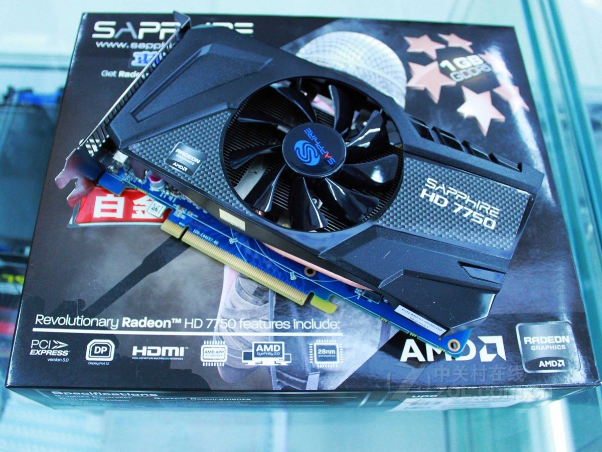蓝宝石hd7750 1g gddr5 白金版