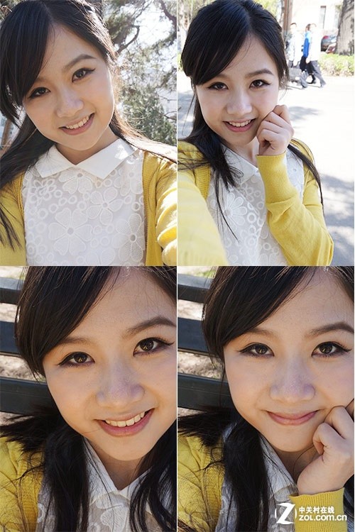 自动构图后的自拍成果