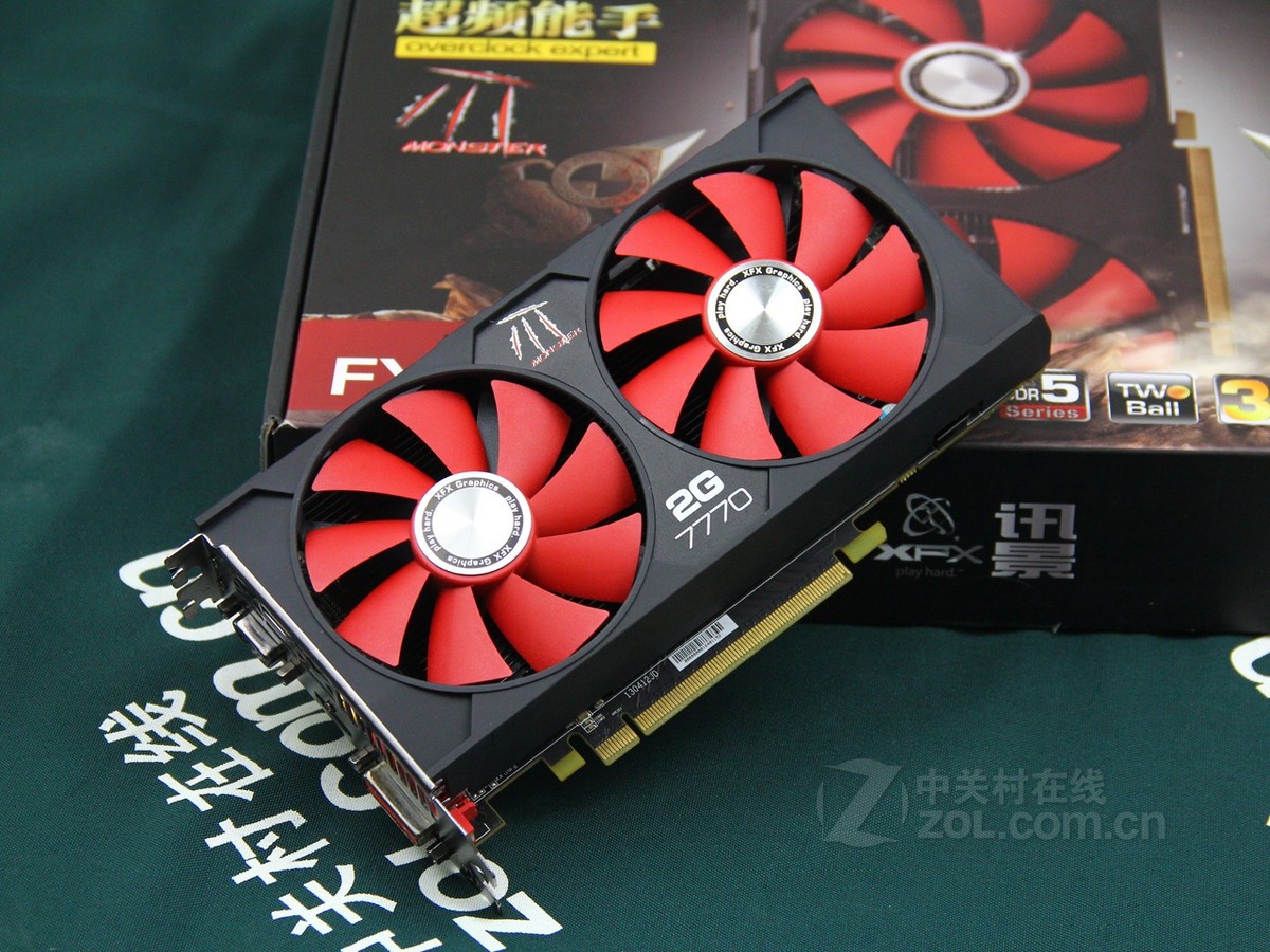 xfx讯景hd7770魔将2g双风扇