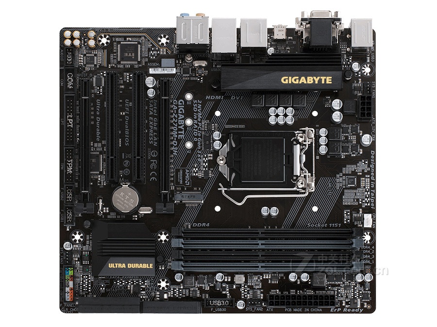 【高清图】 技嘉(gigabyte)z270m-d3h整体外观图 图3