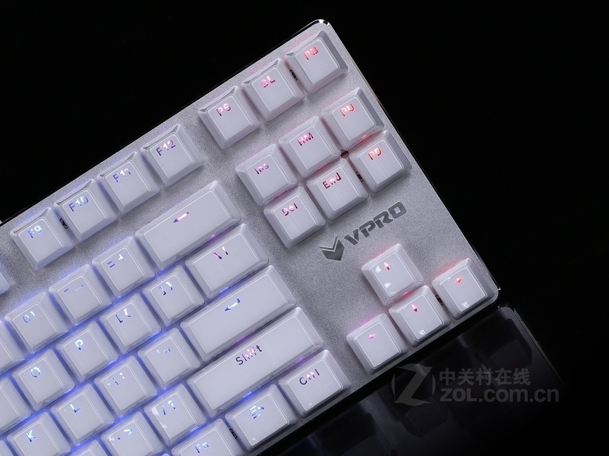 雷柏v500 rgb冰晶版幻彩背光游戏机械键盘