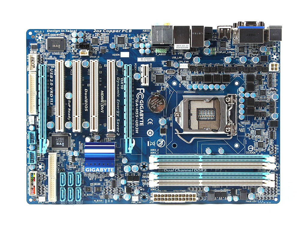 【高清图】 clarkdale最佳拍档 技嘉全尺寸h55来袭图1