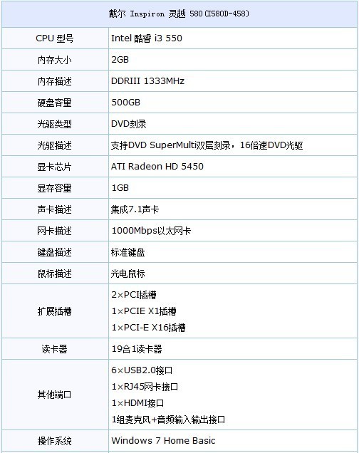 【高清图】 高配置台式机 灵越580(i580d-458)促销图2