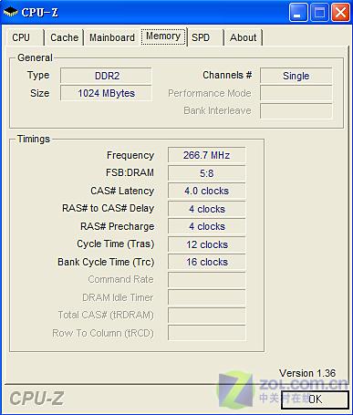 CPU-Z截图——内存信息