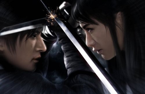 官方原画:令狐冲与林平之